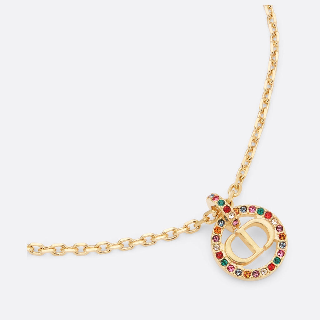 Dior Petit Multicolor Crystals 18K Gold Necklace