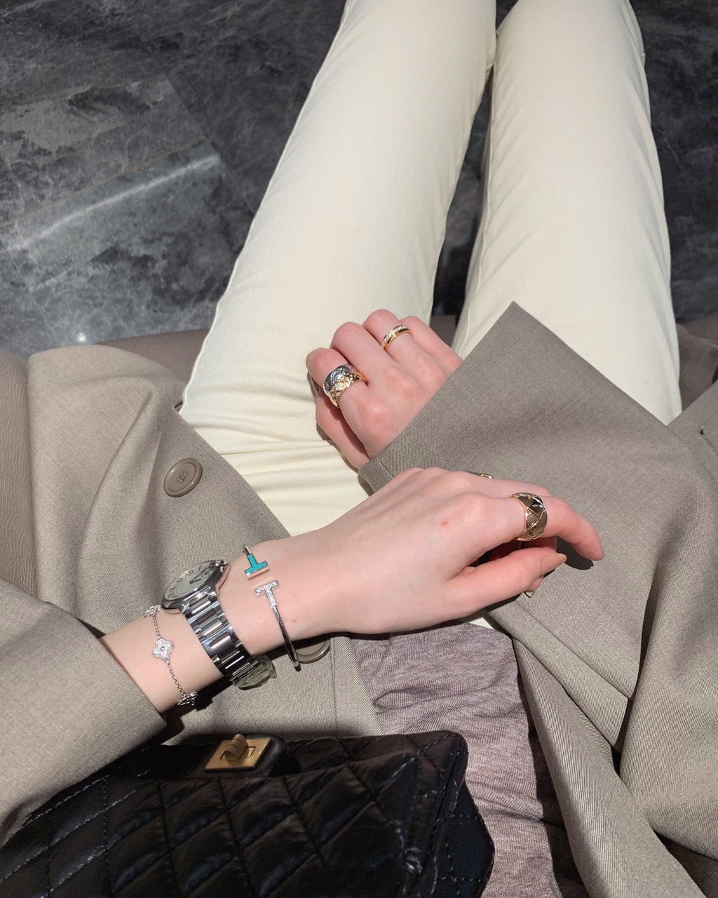 Tiffany Diamond and Turquoise Wire 18K Gold Bracelet