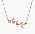 Tiffany Olive Leaf Vine Pendant 18K Gold Necklace