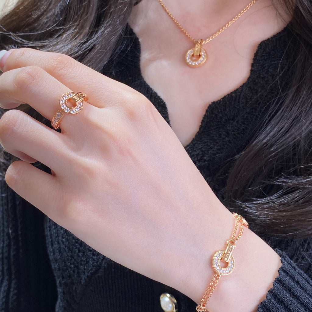 Bvlgari Diamond 18K Gold Ring