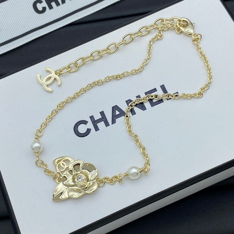 Chanel Camellia 18K Gold Necklace