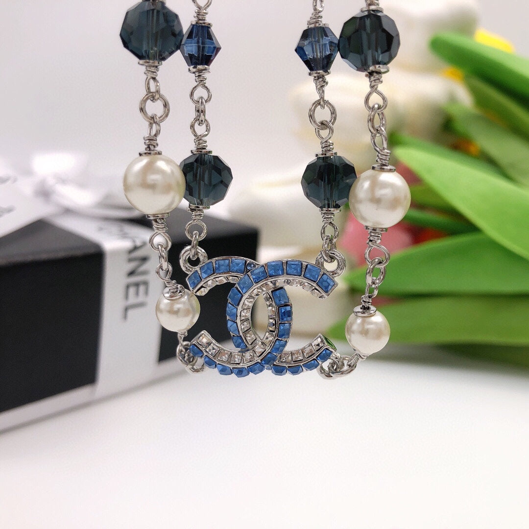 Chanel Blue Resin 18K Gold Necklace