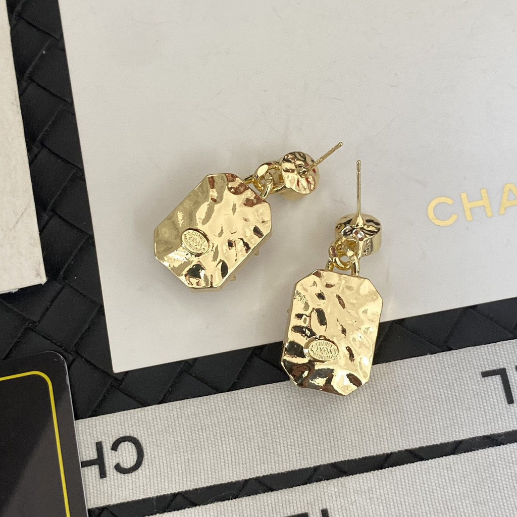 Chanel Crystals 18K Gold Earrings