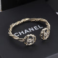 Chanel Double Open 18K Gold Bracelet