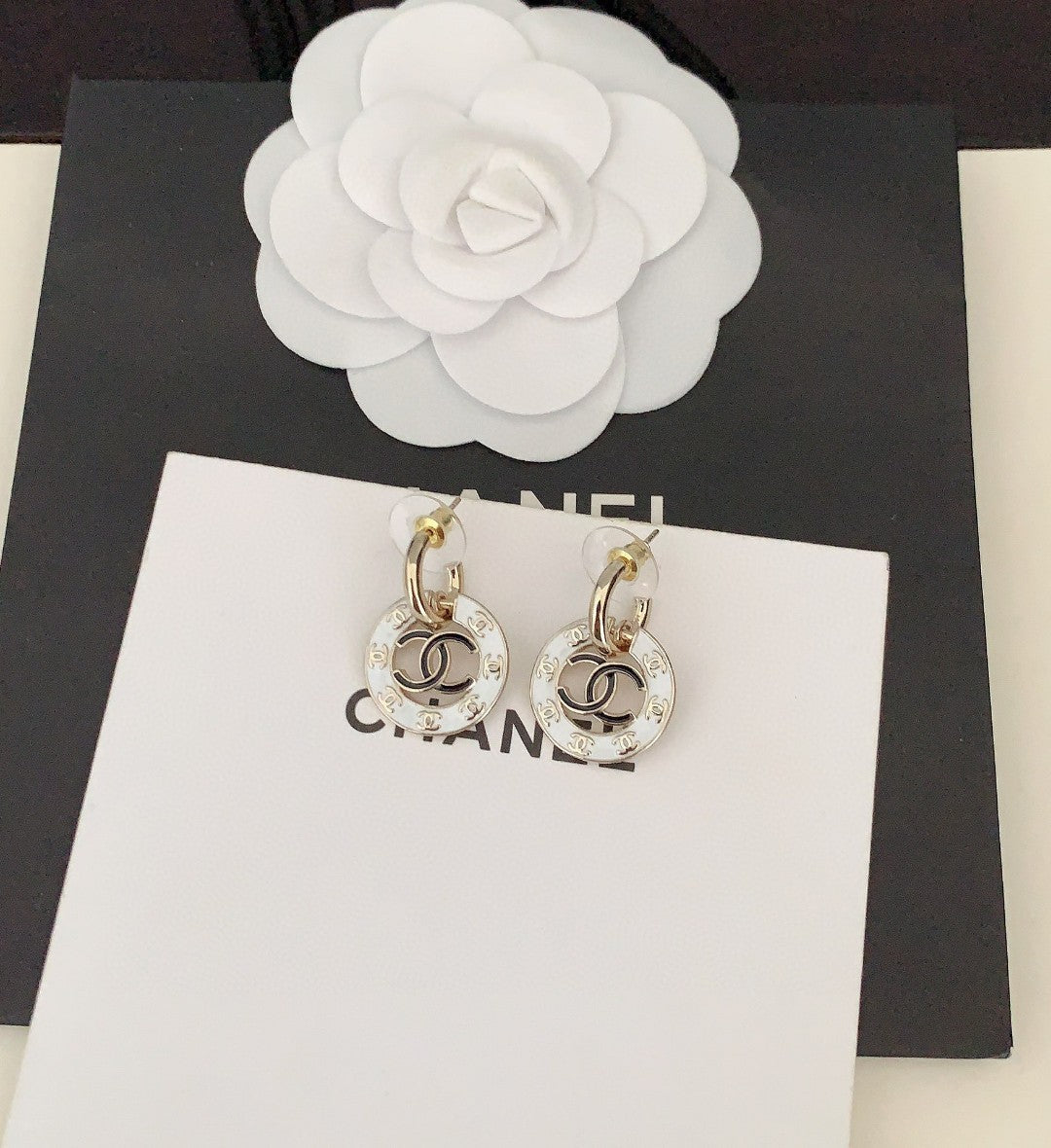 Chanel Circle 18K Gold Earrings