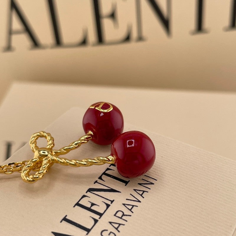 VLogo Red Cherry Gold 18K Gold Necklace