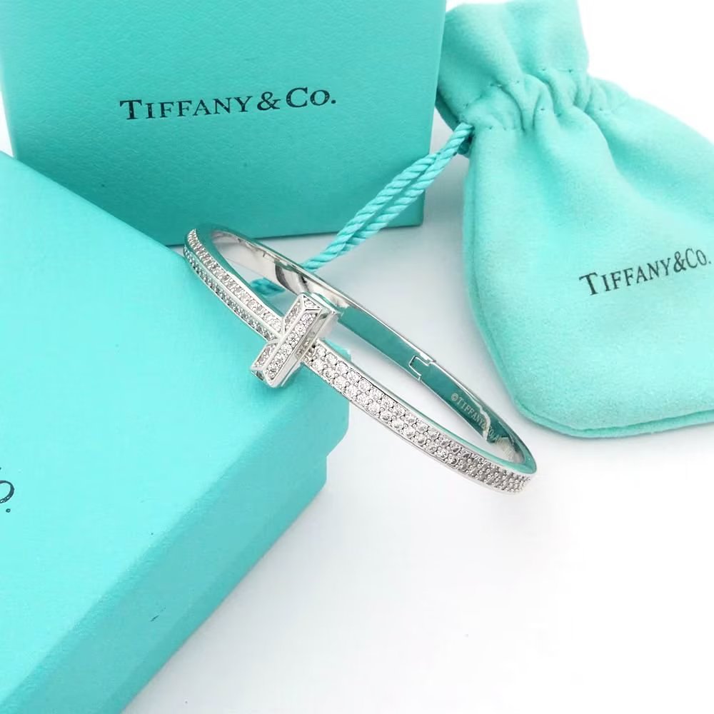 T1 Wide Diamond Bangle 18K Gold Bracelet